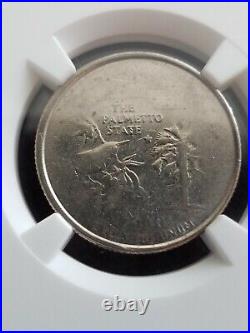 2000 25C South Carolina Mint Error Obv & Rev Str Thru
