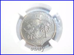 2000 P South Carolina State Quarter Curved Clip Mint Error NGC Certified MS61