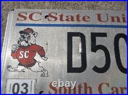 2016 South Carolina State University License Plate Bulldogs College SC D5053