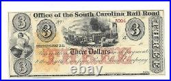 $3 18XX Office South Carolina Rail Road Charleston Docks Red OP Serial #5094