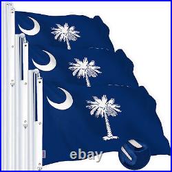 3 Pack South Carolina SC State Flag 5x8 Ft Spun Polyester Embroidered Design