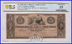 $5 1830's 1850's Columbia, South Carolina PCGS Choice F15