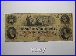 $5 1856 Newberry South Carolina SC Obsolete Currency Bank Note Bank of Newberry