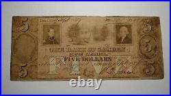 $5 1857 Camden South Carolina SC Obsolete Currency Bank Note Bill Bank of Camden