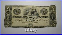 $5 18 Columbia South Carolina SC Obsolete Currency Bank Note Bill! Commercial