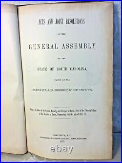 5 South Carolina Acts & Joint Resolutions Law Books 1870-77 Maine State Library