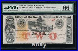 AC Obsolete $2 Office of the South Carolina Rail Road, Charleston PMG 66 EPQ