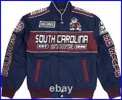 Big Boy South Carolina State Bulldogs S11 Mens Racing Twill Jacket Navy Blue