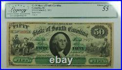 Cr. 8 1872 $50 Note State of South Carolina Columbia, SC Legacy Ch Abt New 55