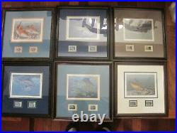 First Of State South Carolina Fish Stamps Lot of 6 All Signed with COA LOOK