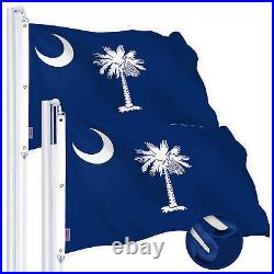 G128 2 Pack South Carolina SC State Flag 5x8 Ft Spun Polyester Embroidered