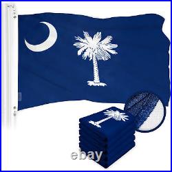 G128 5 Pack South Carolina SC State Flag 4x6 Ft Embroidered 300D Polyester