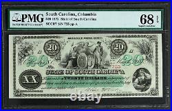High Graded 68 Serial Number 755 1872 $20 State of South Carolina SGU 68 EPQ