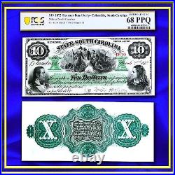 INA South Carolina 1872 $10 Obsolete Paper Currency Civil-War PCGS 68 PPQ TopPop
