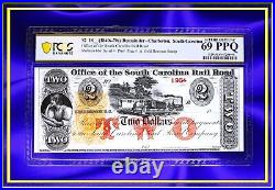 INA South Carolina Rail Road $2 US Obsolete Currency Train Civil-War PCGS 69 PPQ