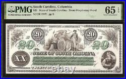 Large 1873 $20 Bill Proprietary Proof South Carolina Note Specimen Pmg 65 Epq