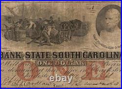 Lincoln's Inauguration Day Mar 4, 1861 $1 Bill South Carolina Bank Note Pcgs 25