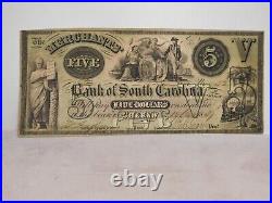 Merchants' Bank of South Carolina at Cheraw 1857 $5 Obsolete currency