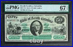 NQC Low Serial Number 12 1872 $50 State of South Carolina Superb Gem Un 67 EPQ