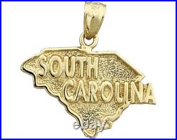 New 14K Gold South Carolina State Map Pendant