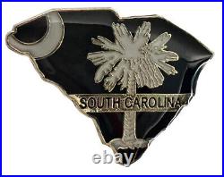 Pack of 50 SC South Carolina Blue State Map Motorcycle Hat Cap lapel Pin