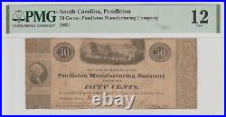 Pendleton South Carolina 50 Cents Pendleton Manufacturing Company 1862