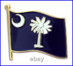 PinMart's South Carolina US State Flag SC Enamel Lapel Pin 1