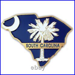 PinMart's State Shape of South Carolina and SC Flag Lapel Pin