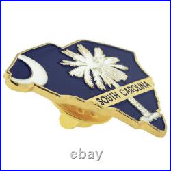 PinMart's State Shape of South Carolina and SC Flag Lapel Pin