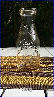 RARE Castle Hill Plantation Yemassee S. C. Milk Bottle Pint South Carolina