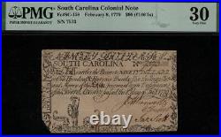 SC-158 HERCULES vs LION PMG VF30 $90 1779 South Carolina Colonial Currency