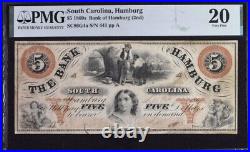 South Carolina $5 1860s PMG 20 Very Fine Banknote