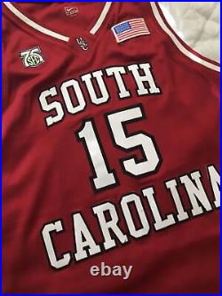 South Carolina Gamecocks Authentic Basketball Jersey Nike USC #15 SEC