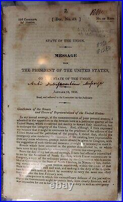 South Carolina Nullification, State Of The Union January 16, 1833