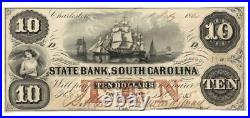 State Bank, South Carolina $10 Obsolete Notes Paper Money US Obsolete