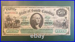State Of South Carolina Fifty Dollar Note 1872. Uncirculated/crisp