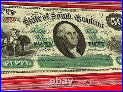 State of South Carolina 50 Dollar Note 1872 Rare Authentic Guaranteed