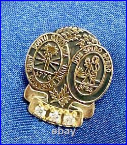 State of South Carolina Employee Vintage Service Pin 10K Gold with Three Diamonds