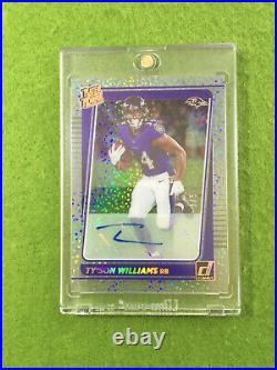 TYSON WILLIAMS AUTO WHITE SPARKLE PRIZM ROOKIE CARD 2021 Clearly HOLO GOLD # 3/5