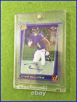 TYSON WILLIAMS AUTO WHITE SPARKLE PRIZM ROOKIE CARD 2021 Clearly HOLO GOLD # 3/5