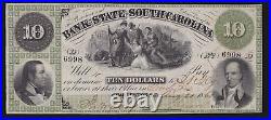 US 1861 $10 State of South Carolina at Charleston VF-XF with Punch Cancels (-998)
