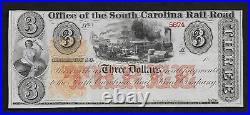 US 3 Dollars 18 Office of the South Carolina Rail Road Charleston S. C