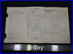 Vintage Blank State South Carolina Standard Birth Certificate + Physician Record
